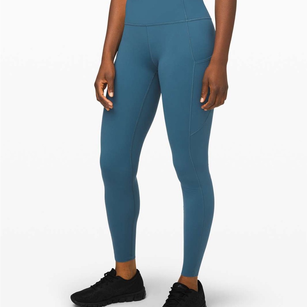 lululemon athletica Fast and Free High Rise Tight 28 size 4 in Teal Blue